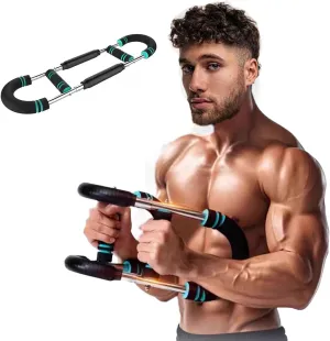 U-Shaped Twister Arm Trainer, Adjustable Chest Arm Forearm Strengthener with 4 Springs, Portable Home Fitness Equipment for Men, Upper Body Muscle Workout Tool.