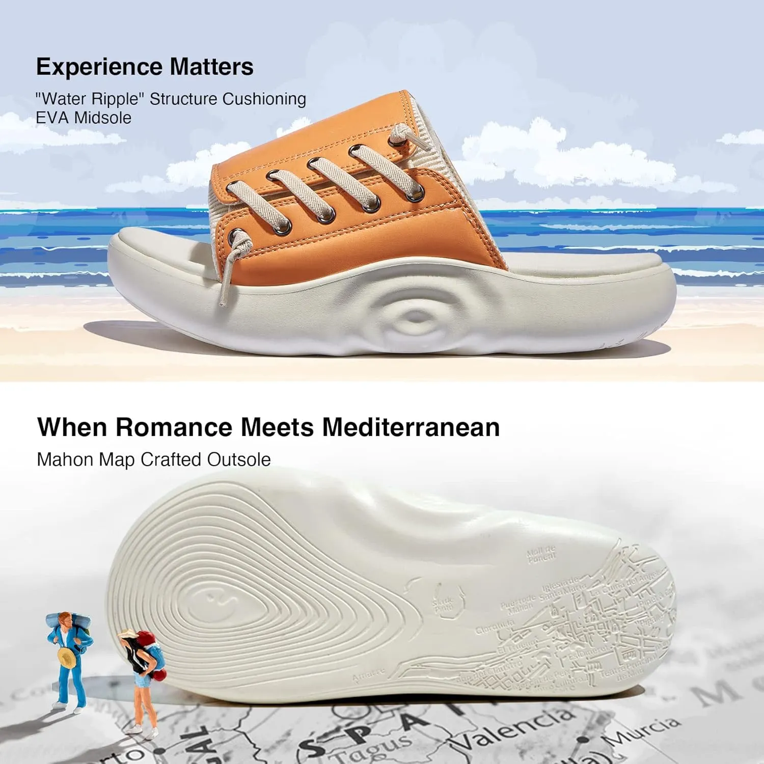 UIN Women's Summer Chunky Platform Slide Wedges Sandal Comfortable Art Travel Shoes Sitges Ⅲ