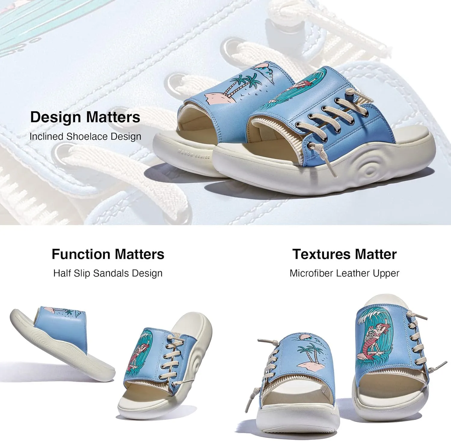 UIN Women's Summer Chunky Platform Slide Wedges Sandal Comfortable Art Travel Shoes Sitges Ⅲ