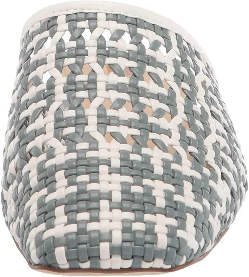 Unbeatable Squared Leona Sam White On Ornate Detailed Toe Money-saving Woven Flat Slip Mules Edelman