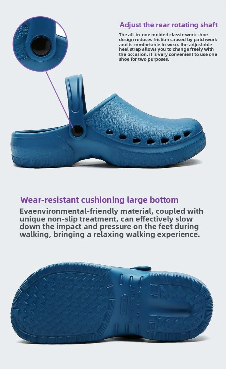 Unisex Adult Classic Clog Comfortable, Durable, Non-Slip, Oil-Resistant, Waterproof, Professional Chef & Nurse Work Shoes, Casual Style, Kitchen Shoes