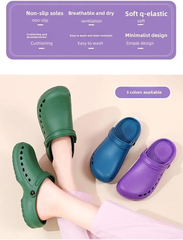 Unisex Adult Classic Clog Comfortable, Durable, Non-Slip, Oil-Resistant, Waterproof, Professional Chef & Nurse Work Shoes, Casual Style, Kitchen Shoes