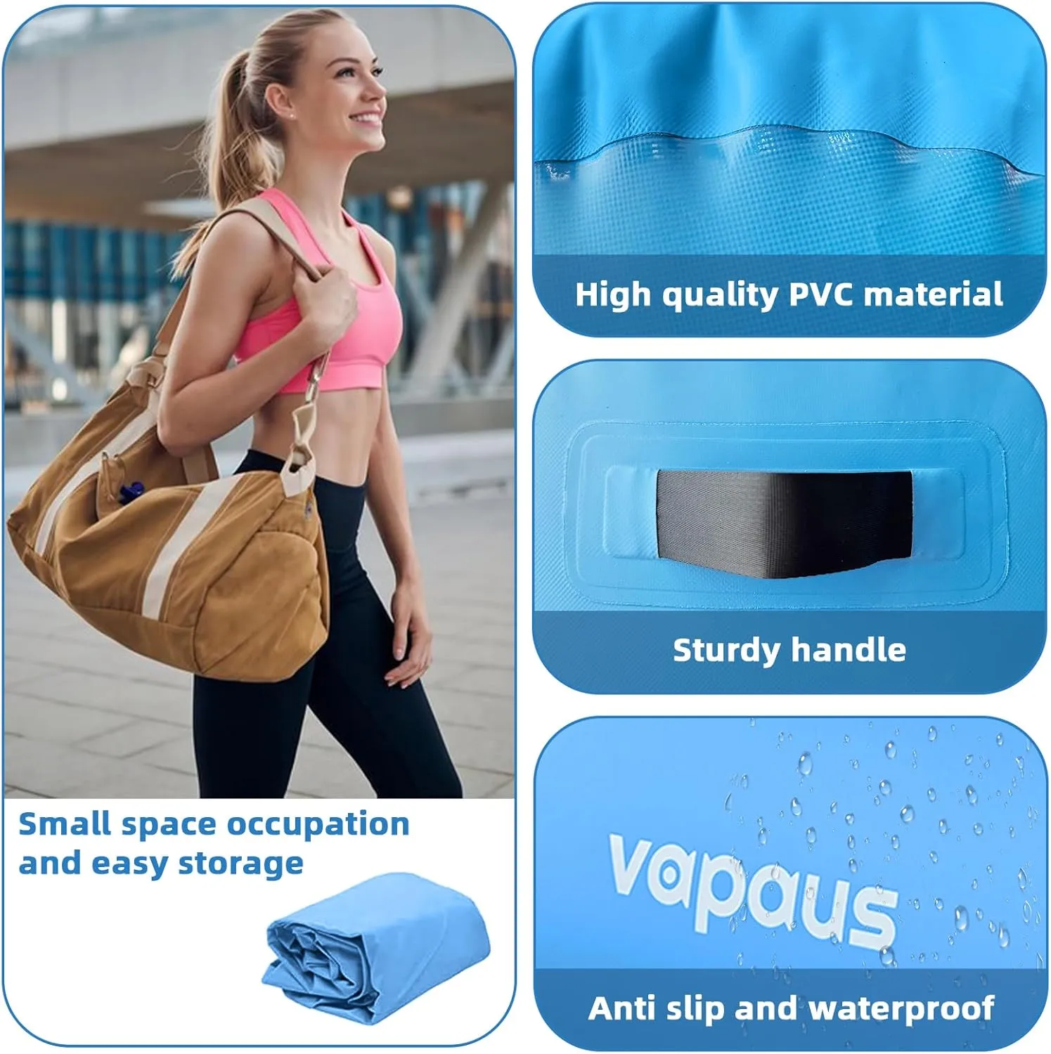 Vapaus Gymnastics Air Barrel Inflatable Tumbling Roller Mat Back Handspring Trainer Air Tumbler Octagon Barrel Gymnastics Equipment for Tumble Track Cheerleading Yoga Training Durable AntiSlip Double Seal Without Pump