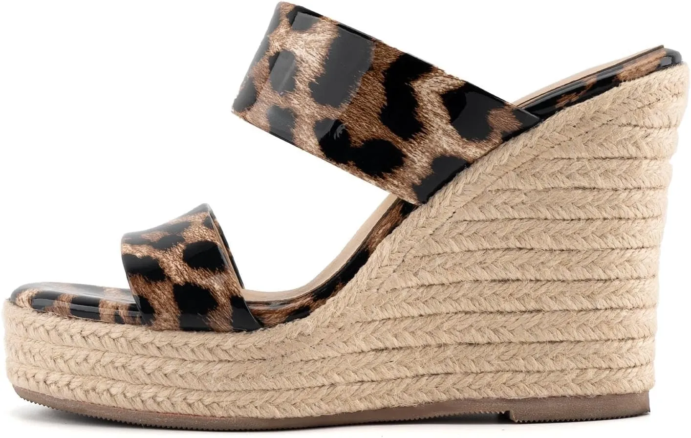 VARECOLA Women Slip On Espadrille Platform Wedge Sandals Slide Open Toe Clear High Heel Sandals