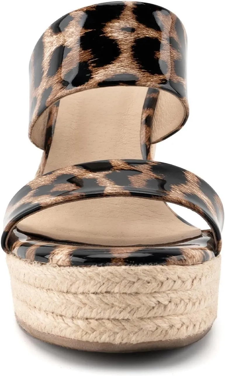 VARECOLA Women Slip On Espadrille Platform Wedge Sandals Slide Open Toe Clear High Heel Sandals