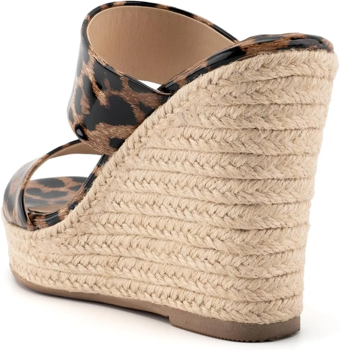 VARECOLA Women Slip On Espadrille Platform Wedge Sandals Slide Open Toe Clear High Heel Sandals