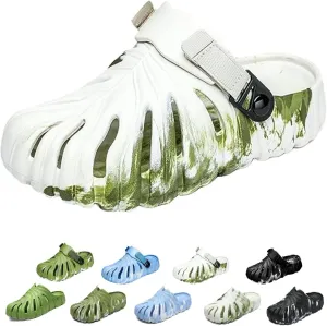 Variegated Monstera Shoes for Women and Men, Monstera Leaf Pattern Slippers Summer, Anti-Slip Soft Plant Print Slides