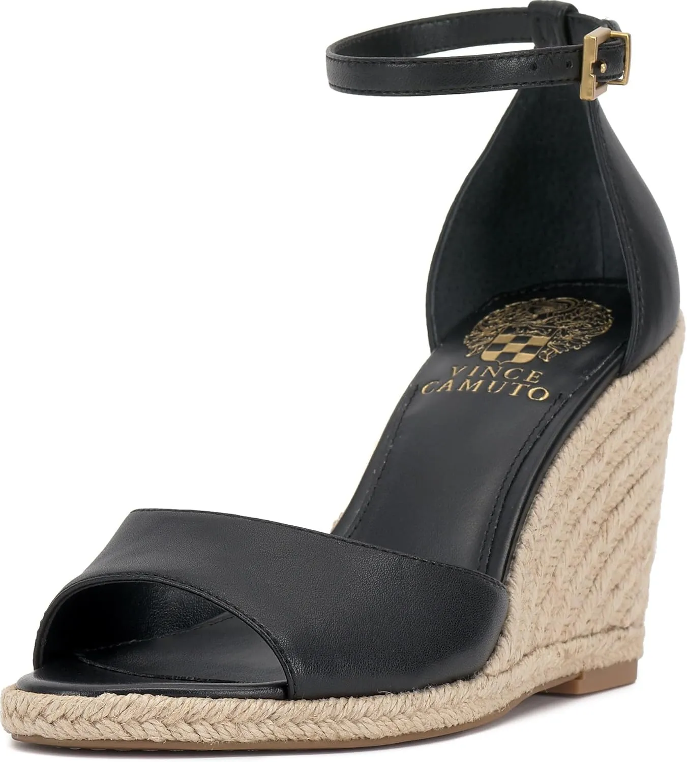 Vince Camuto Women's Felyn Wedge Sandal, Black, 7