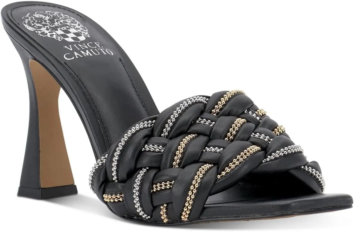 Vince Camuto Women's Footwear Rayley Crystal Woven Mule Heeled Sandal