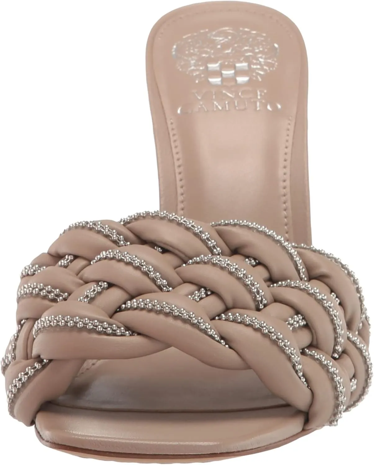 Vince Camuto Women's Rayley Crystal Woven Mule Heeled Sandal