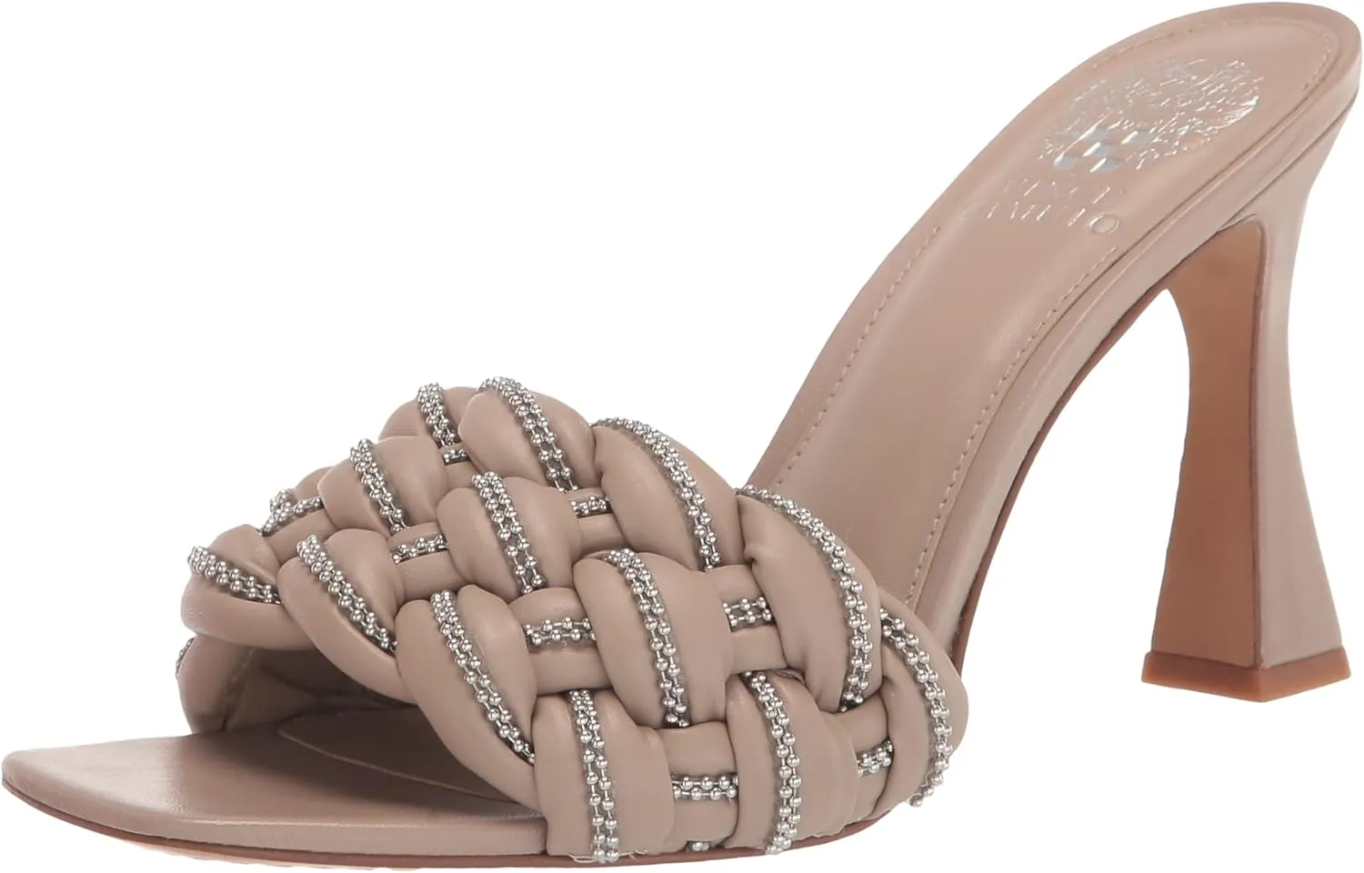 Vince Camuto Women's Rayley Crystal Woven Mule Heeled Sandal