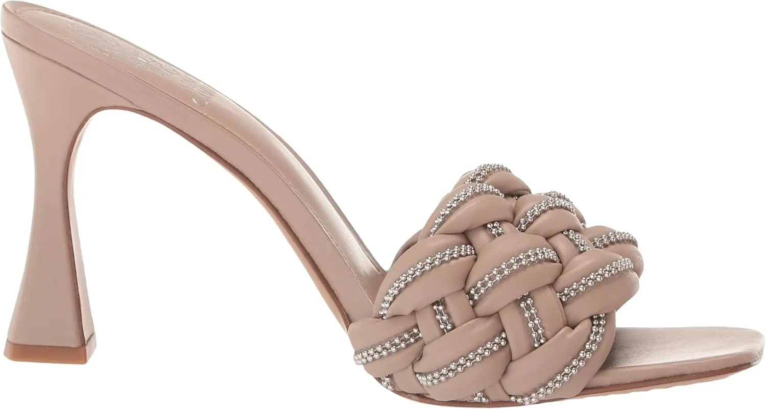 Vince Camuto Women's Rayley Crystal Woven Mule Heeled Sandal