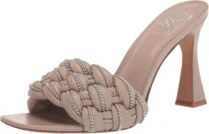 Vince Camuto Women's Rayley Crystal Woven Mule Heeled Sandal