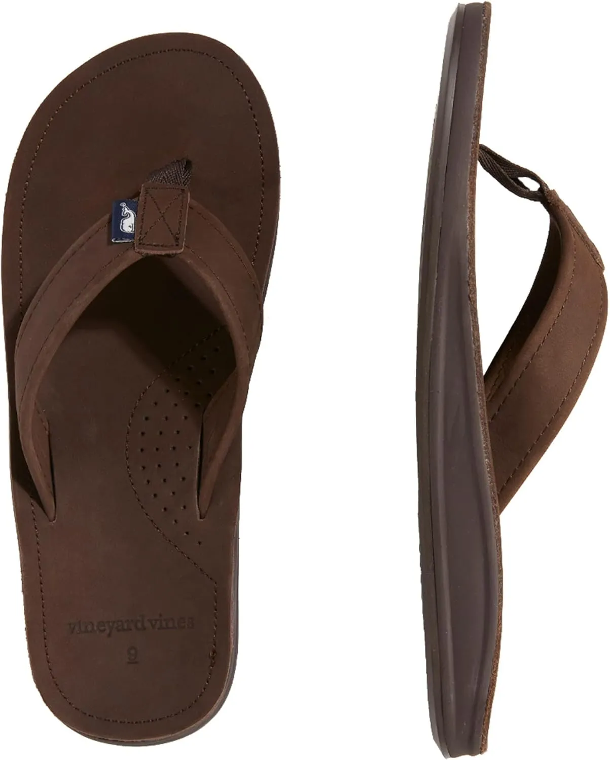 vineyard vines Men's Contoured Leather Flip Flop