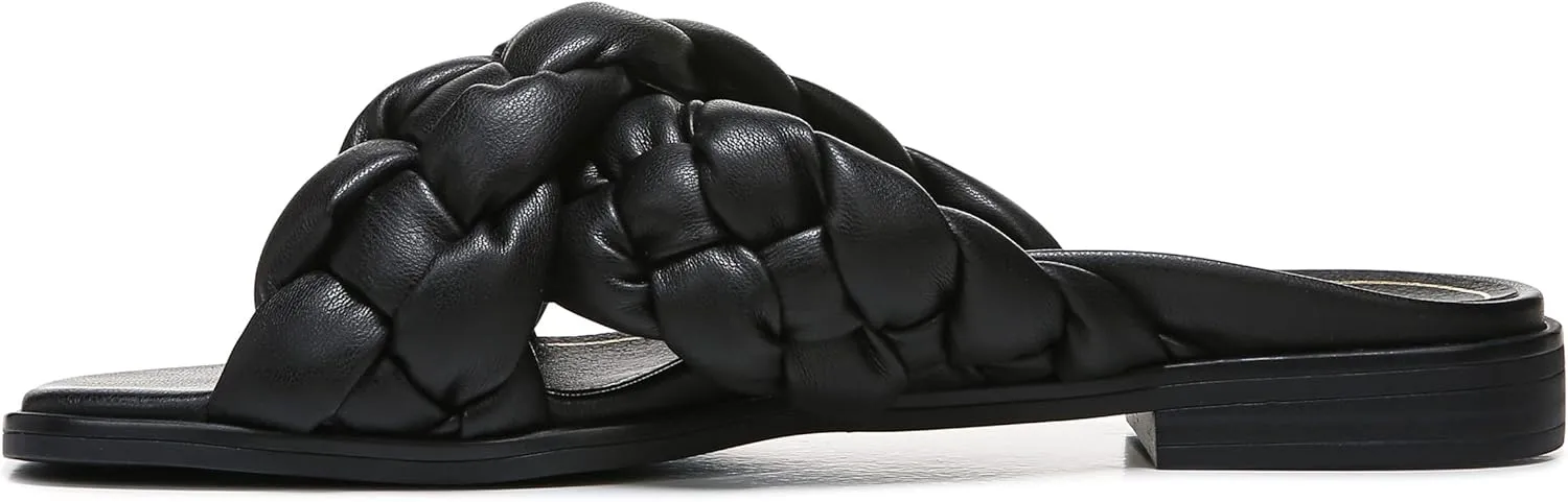 Vionic Women's Poppy Braided Vio-Motion Insole Slide Sandal- Supportive Dressy Flat Sandals That Includes an Orthotic Insole and Cushioned Outsole for Arch Support, Medium and Wide Fit, Sizes 5-11