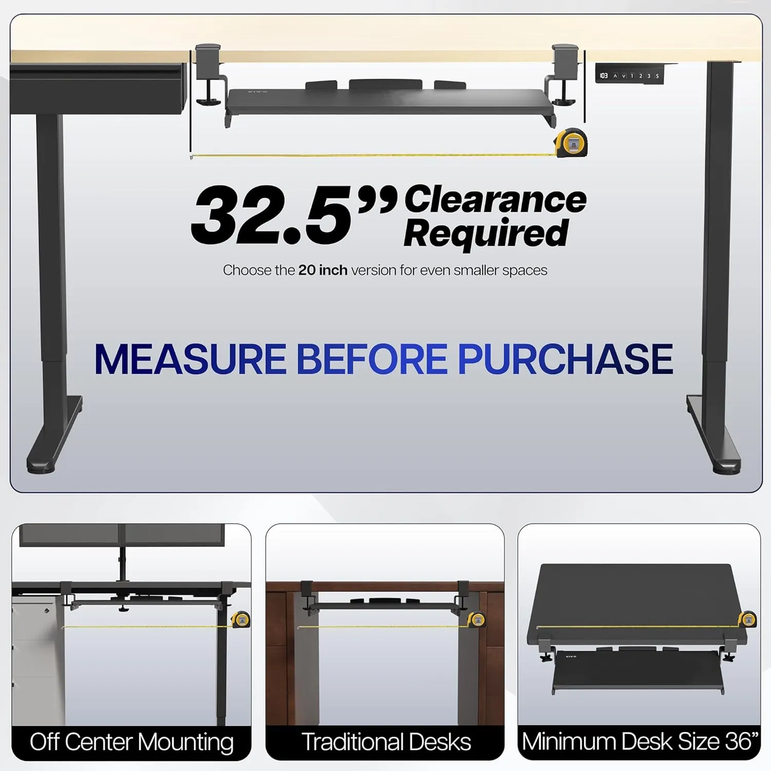 VIVO Large Clamp-on Computer Keyboard and Mouse Under Desk Slider Tray, 27 x 11 inch Pull Out Platform Drawer, Rustic Vintage Brown, MOUNT-KB05N