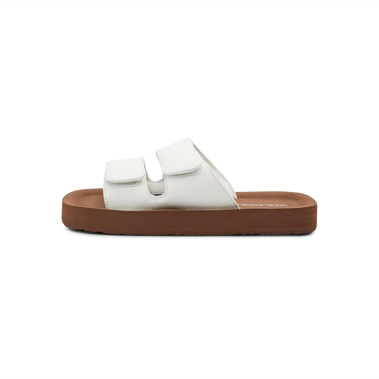 Volcom Women's Squared Platform Velcro Strap Slide Sandal