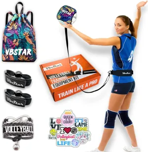 Volleyball Training Equipment Aid - Practice Your Serving, Setting & Spiking with Ease, Great Solo Serve & Spike Trainer for Beginners & Pro, Perfect Volleyball Gift