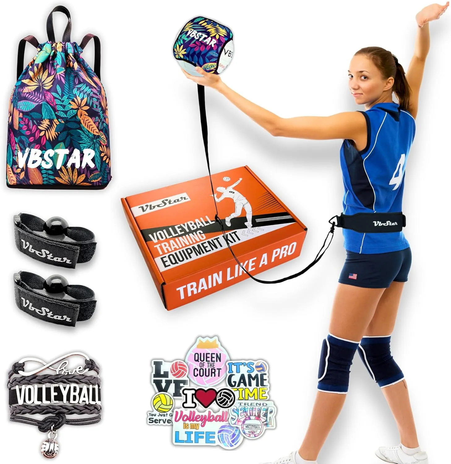 Volleyball Training Equipment Aid - Practice Your Serving, Setting & Spiking with Ease, Great Solo Serve & Spike Trainer for Beginners & Pro, Perfect Volleyball Gift