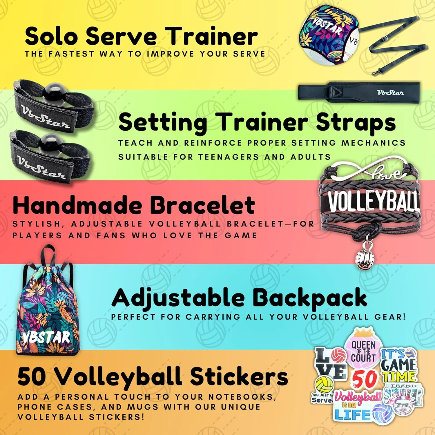 Volleyball Training Equipment Aid - Practice Your Serving, Setting & Spiking with Ease, Great Solo Serve & Spike Trainer for Beginners & Pro, Perfect Volleyball Gift