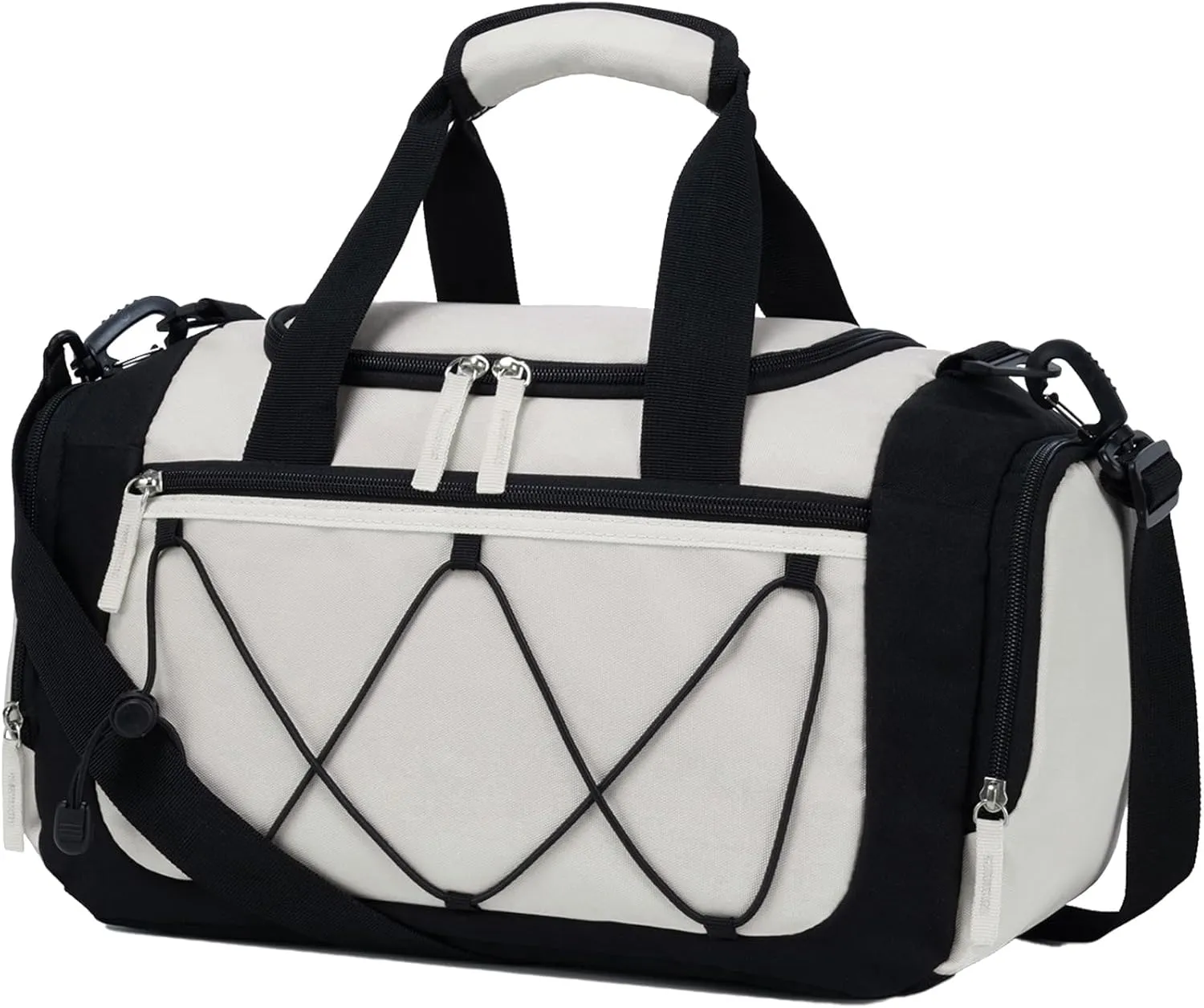 VVorspack Gym Bag for Women - 15 Inches Small Duffle Bag for Travel Lightweight Duffel Bag Personal Item Travel Bag Weekender Bag for Travel Sports Gym - Beige