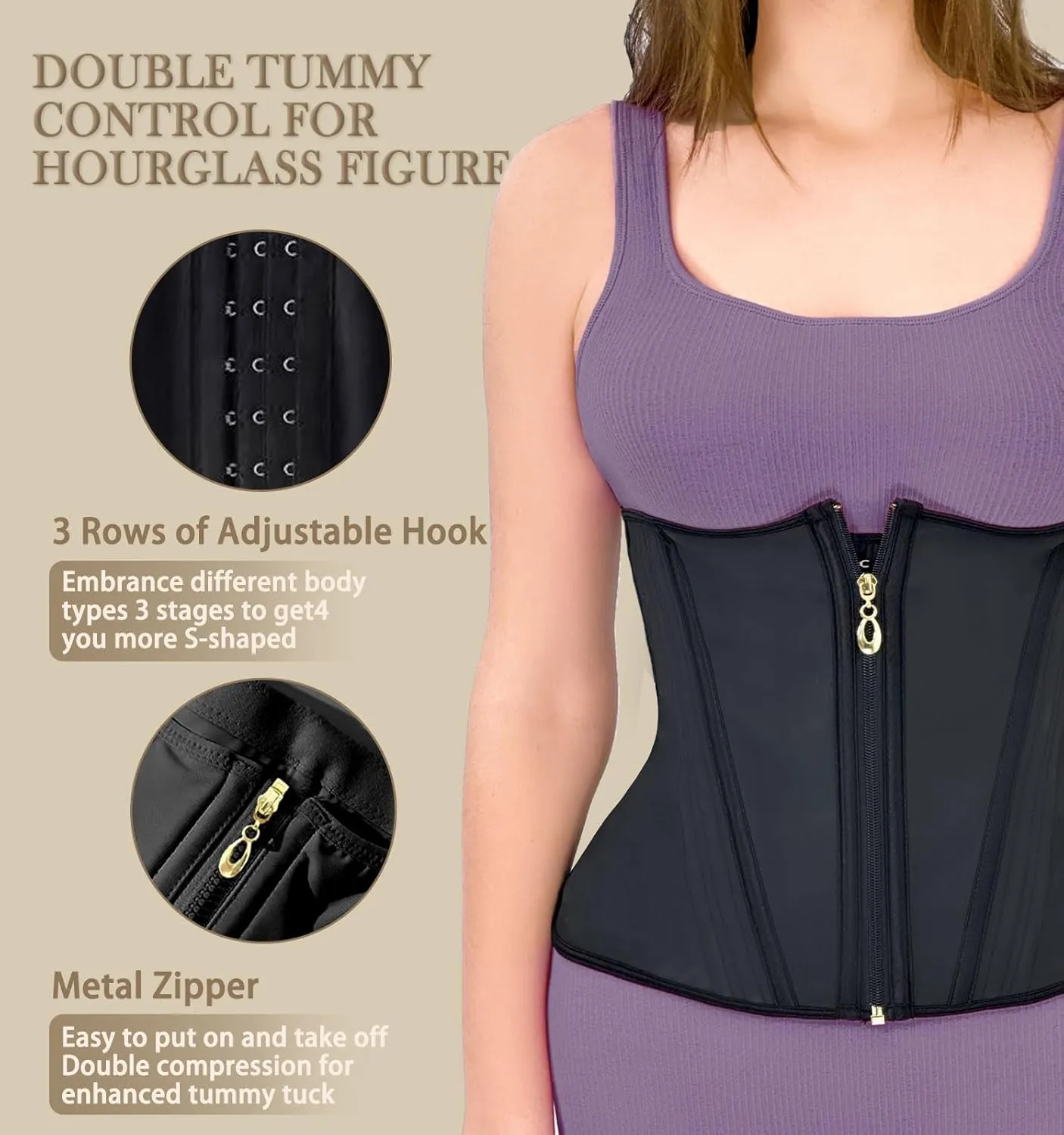 Waist Trainer for Women Plus Size Waist Trainer Postpartum for Women Sculpt Touch Body Shaper Tummy Control Colombian