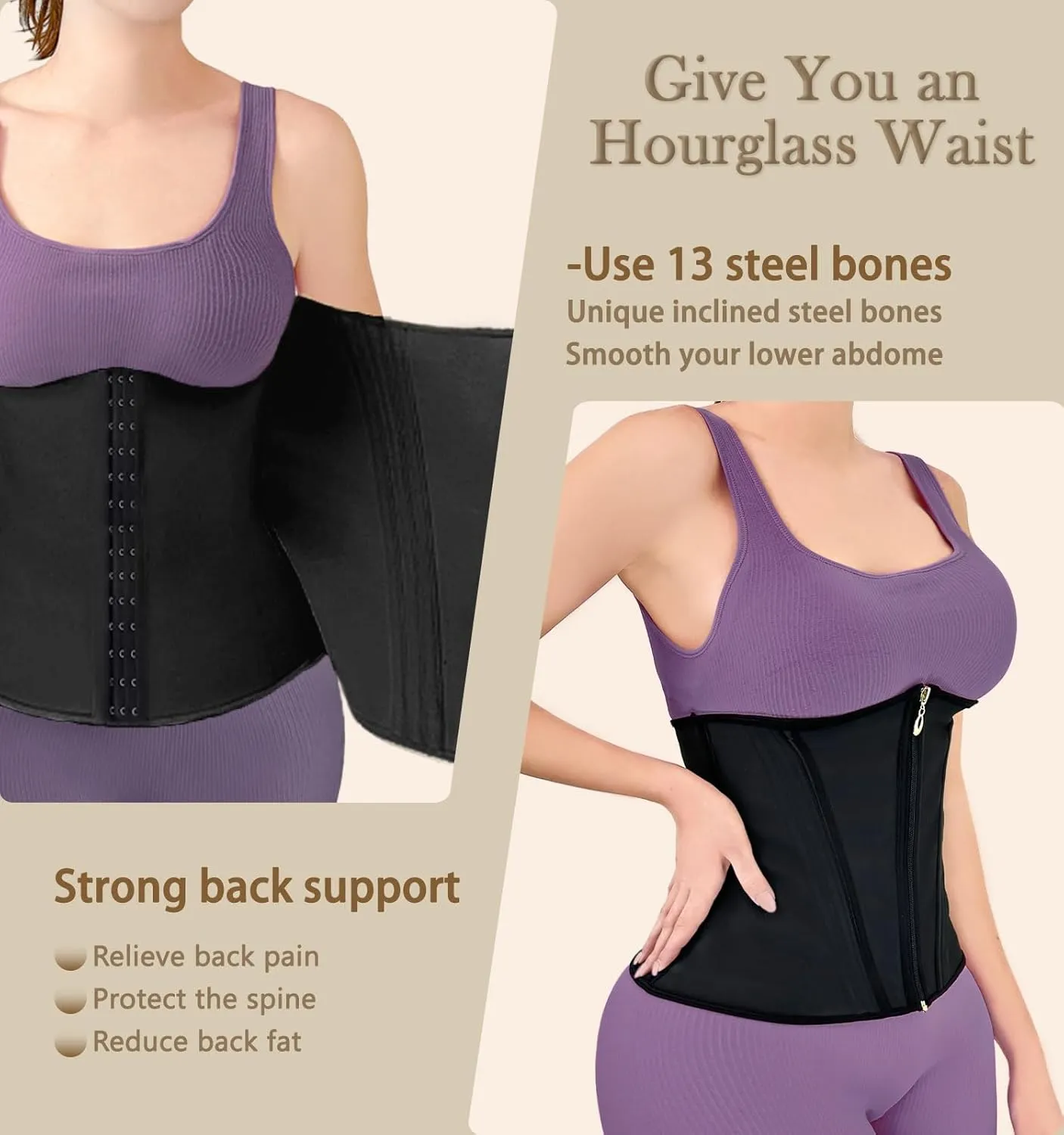 Waist Trainer for Women Plus Size Waist Trainer Postpartum for Women Sculpt Touch Body Shaper Tummy Control Colombian