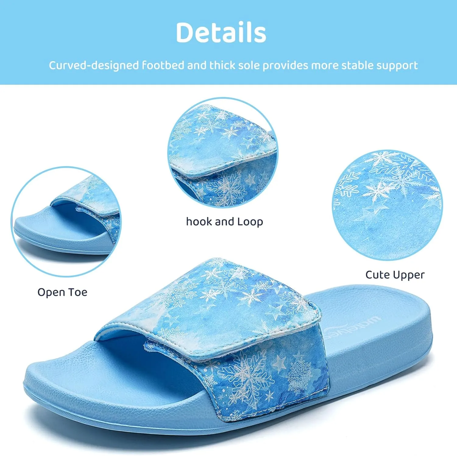 WateLves Girls & Boys Slide Sandals Kids Summer Slippers Slip On for Outdoor Beach Pool Shower (Little Kid/Big Kid)