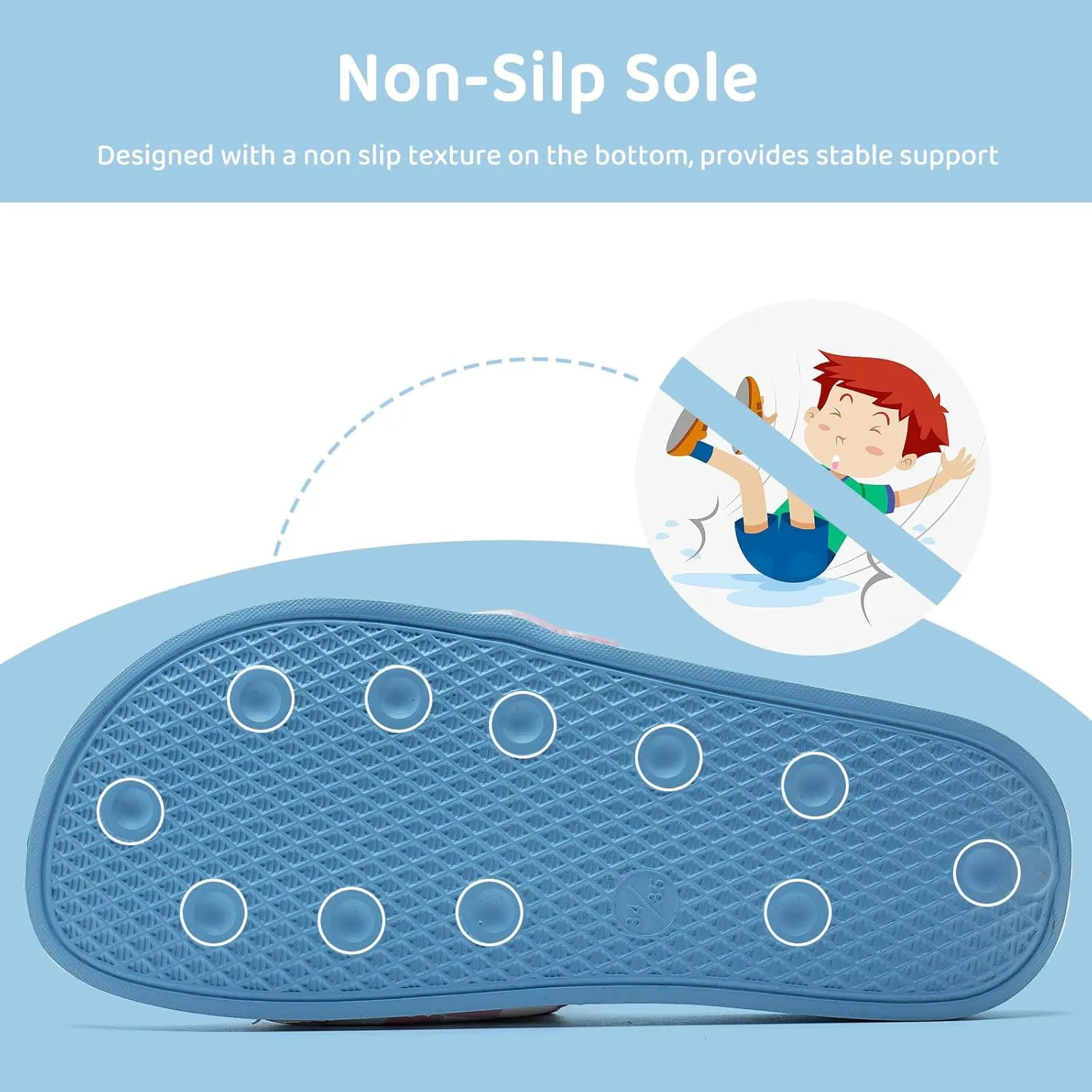 WateLves Girls & Boys Slide Sandals Kids Summer Slippers Slip On for Outdoor Beach Pool Shower (Little Kid/Big Kid)