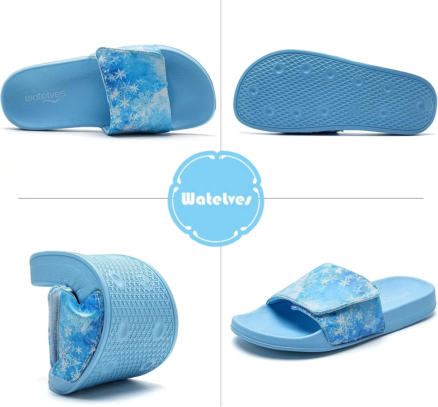 WateLves Girls & Boys Slide Sandals Kids Summer Slippers Slip On for Outdoor Beach Pool Shower (Little Kid/Big Kid)