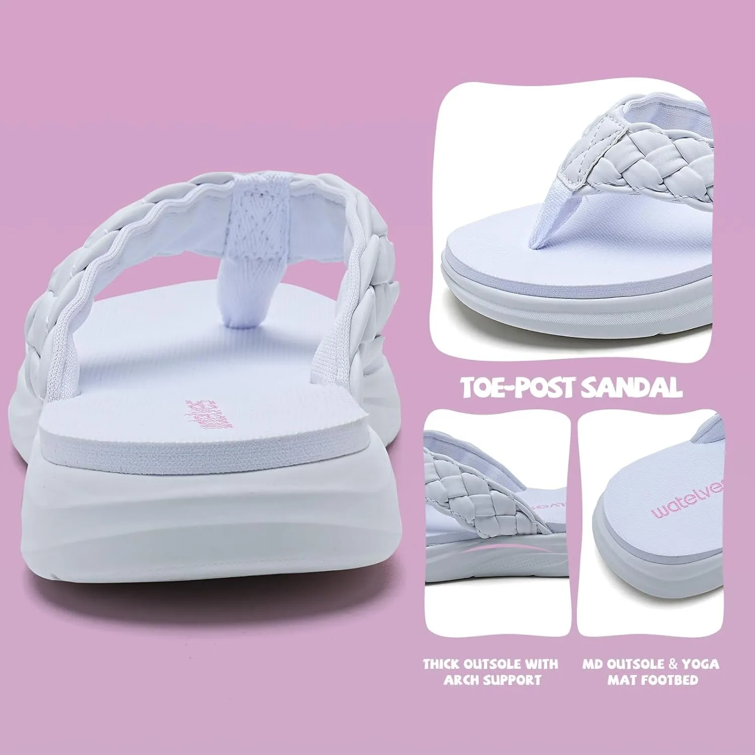 WateLves Girls Flip Flops Non-Slip Casual Thong Sandals Summer Sandal Shoes for Beach Swim Pool (Little Kid/Big Kid)