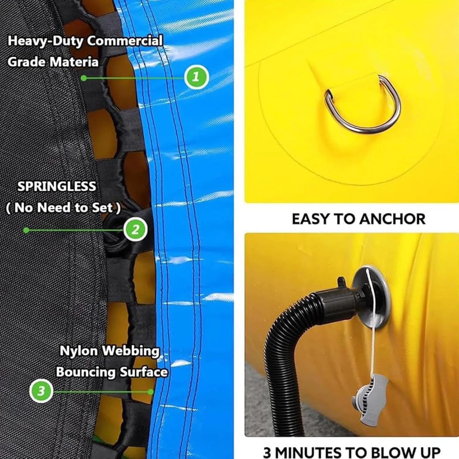 Water Trampoline Park for Lake,Party Inflatable for Lake,Inflatable Bounce Swimming Jumper Platform with Slide/Tube and Diving Pillow Bag,Water Float Jumper for Adults and Kids