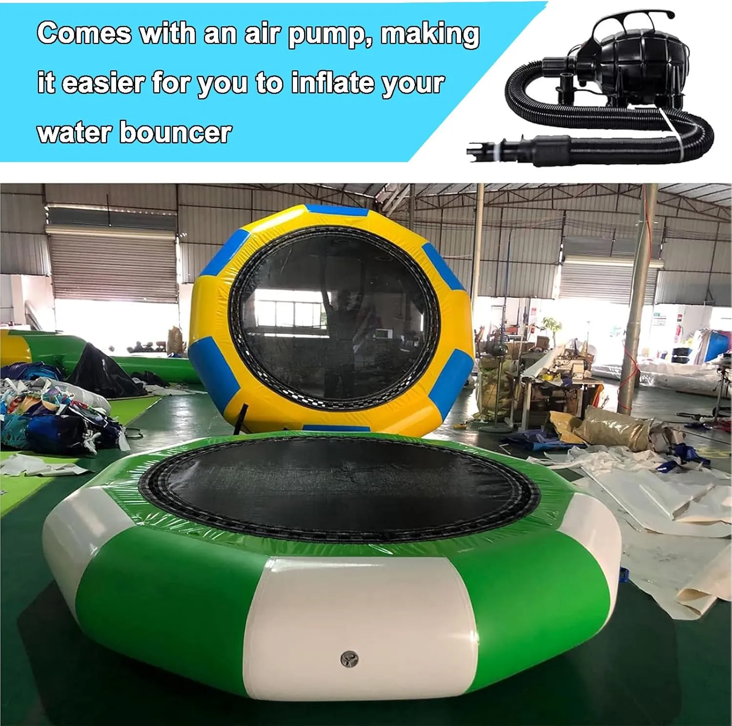 Water Trampoline Park for Lake,Party Inflatable for Lake,Inflatable Bounce Swimming Jumper Platform with Slide/Tube and Diving Pillow Bag,Water Float Jumper for Adults and Kids