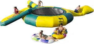 Water Trampoline Park for Lake,Party Inflatable for Lake,Inflatable Bounce Swimming Jumper Platform with Slide/Tube and Diving Pillow Bag,Water Float Jumper for Adults and Kids