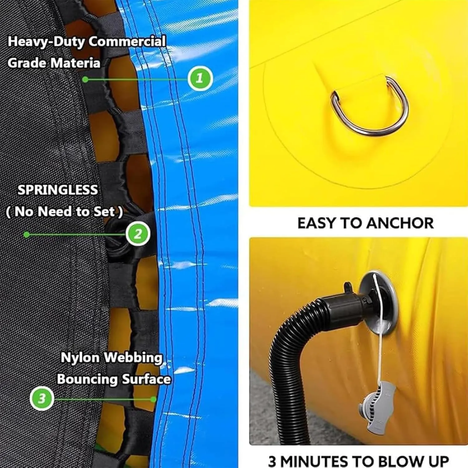 Water Trampoline Park, Portable Bounce Swim Platform/Inflatable Bounce Swimming Jumper Platform with Slide/Tube and Diving Pillow Bag,Water Float Jumper for Adults and Kids