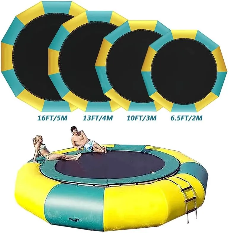 Water Trampoline with Slide - 6.5ft, 10ft,13ft,16ft for Lake, Inflatable Swim Platform, Fun & Safety for Water Sports Bouncers