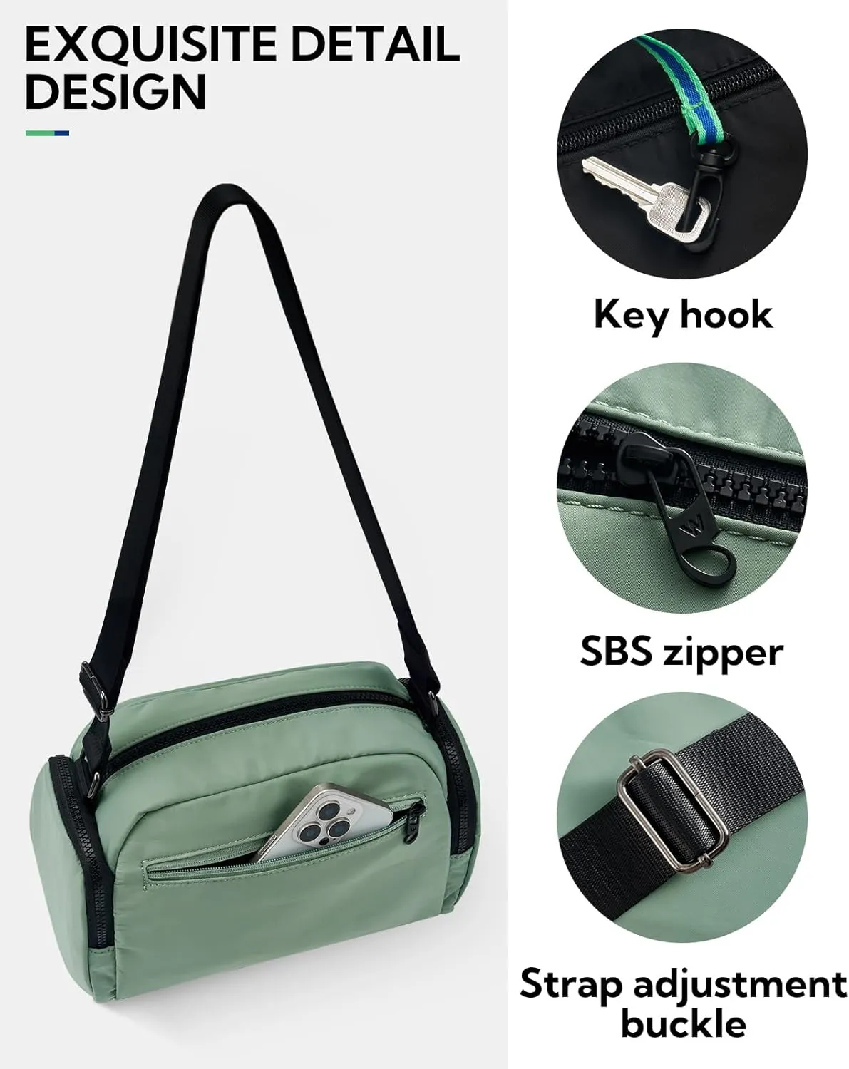 WATERFLY Multiple Pockets Crossbody Bags: 6L Large Nylon Purses 2025 - Travel Shoulder Cross Body Purse for Women Men