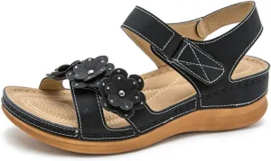 Wedge Sandals for Women Dressy: Comfortable Summer Platform Casual Dress Sandal Platform Ankle Strap Open Toe Dressy Walking Low Wedges with Adjustable Hook Loop Orthopedic Shoes