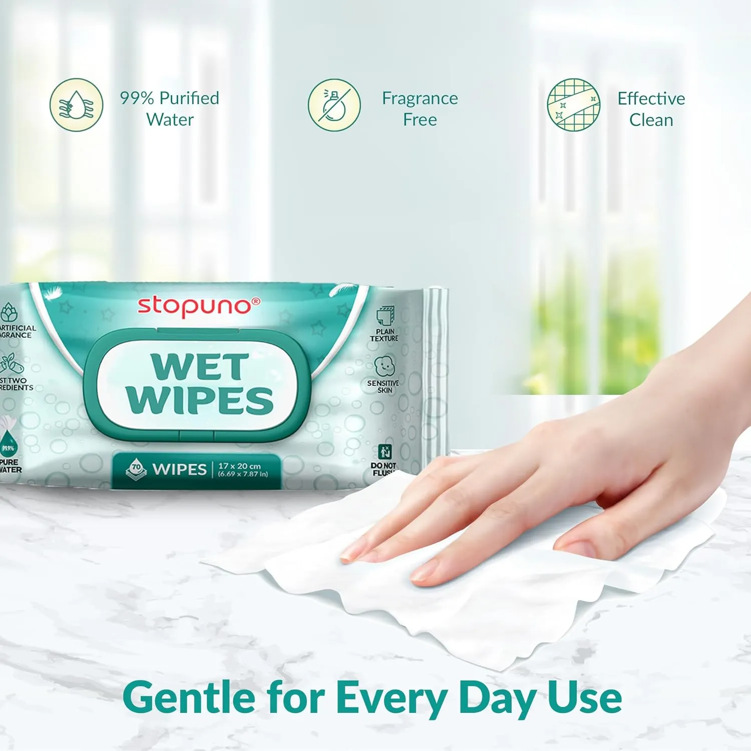 Wet Wipes (840 Total Wipes) Gentle for Babies and Makeup Removal, Purified Water, Hypoallergenic & Safe for Sensitive Skin - Unscented Wet Wipes-12 Flip-Top Packs