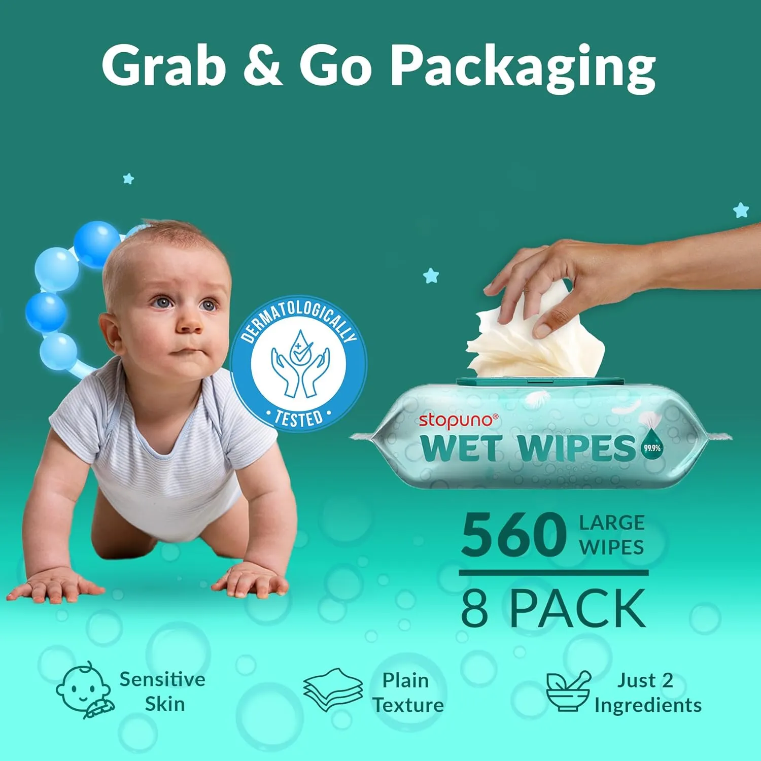Wet Wipes (840 Total Wipes) Gentle for Babies and Makeup Removal, Purified Water, Hypoallergenic & Safe for Sensitive Skin - Unscented Wet Wipes-12 Flip-Top Packs