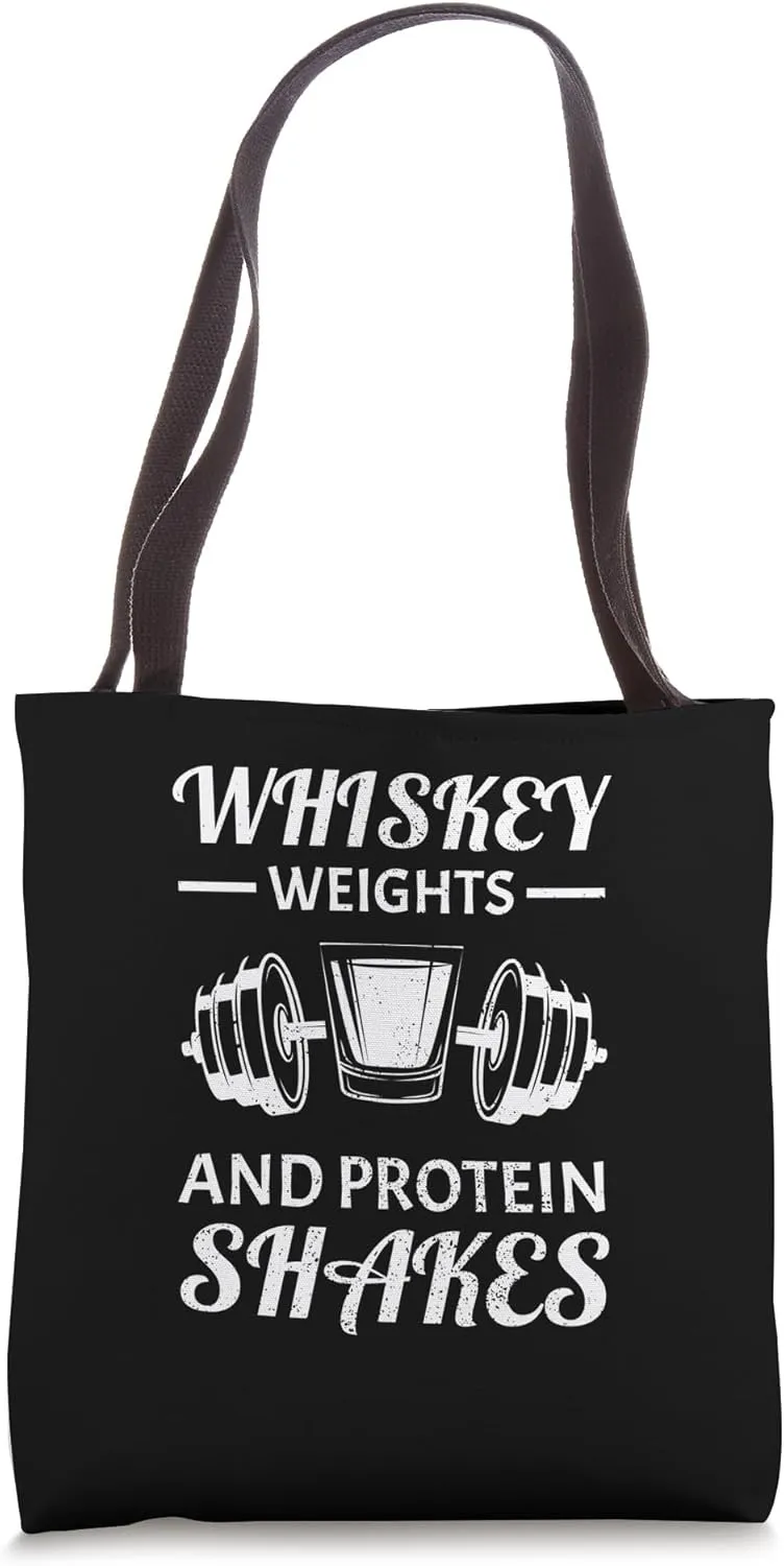 Whiskey Weights Protein Shakes Bourbon Lifting Love Workout Tote Bag
