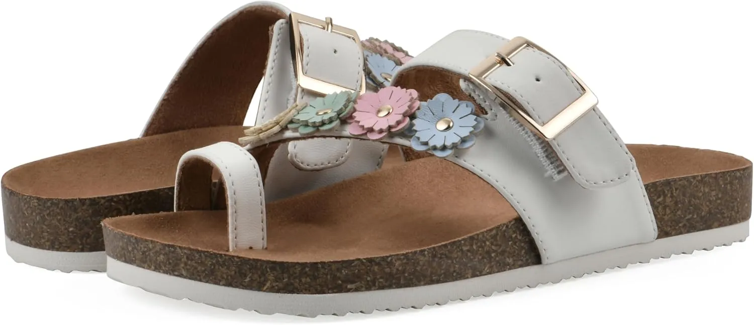 WHITE MOUNTAIN Kids Graffito Signature Comfort-Molded Floral Footbed Sandal