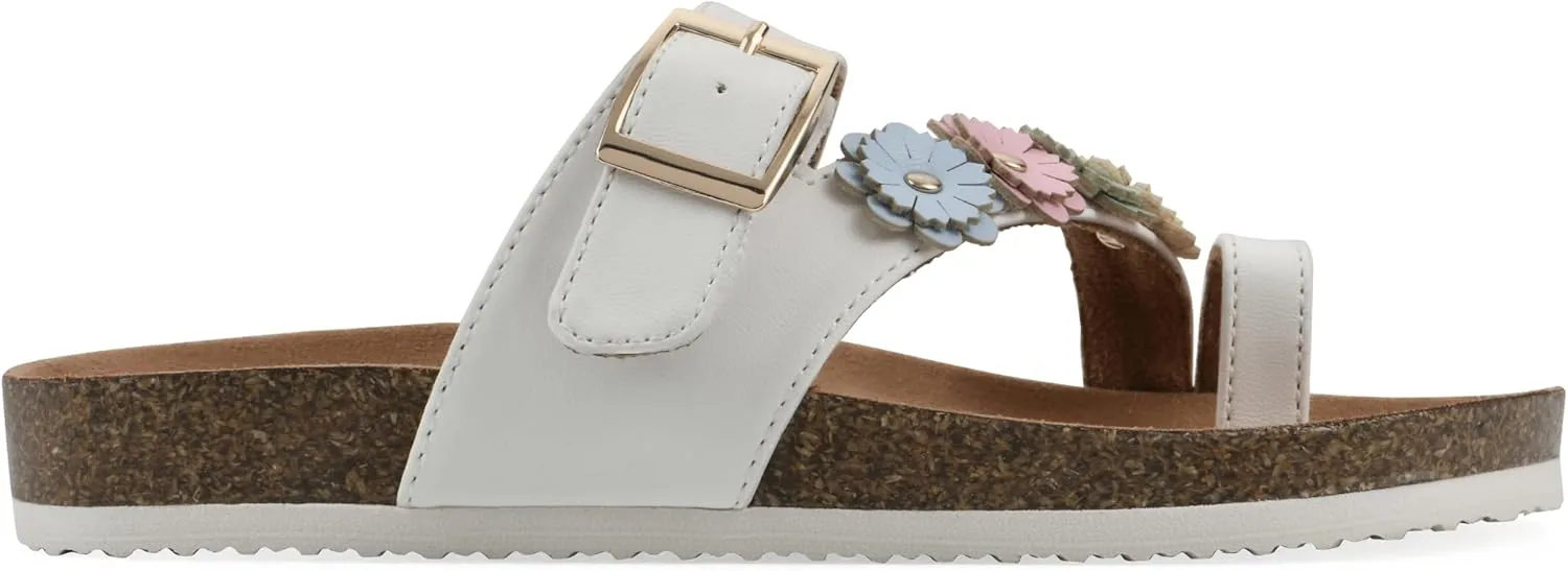 WHITE MOUNTAIN Kids Graffito Signature Comfort-Molded Floral Footbed Sandal