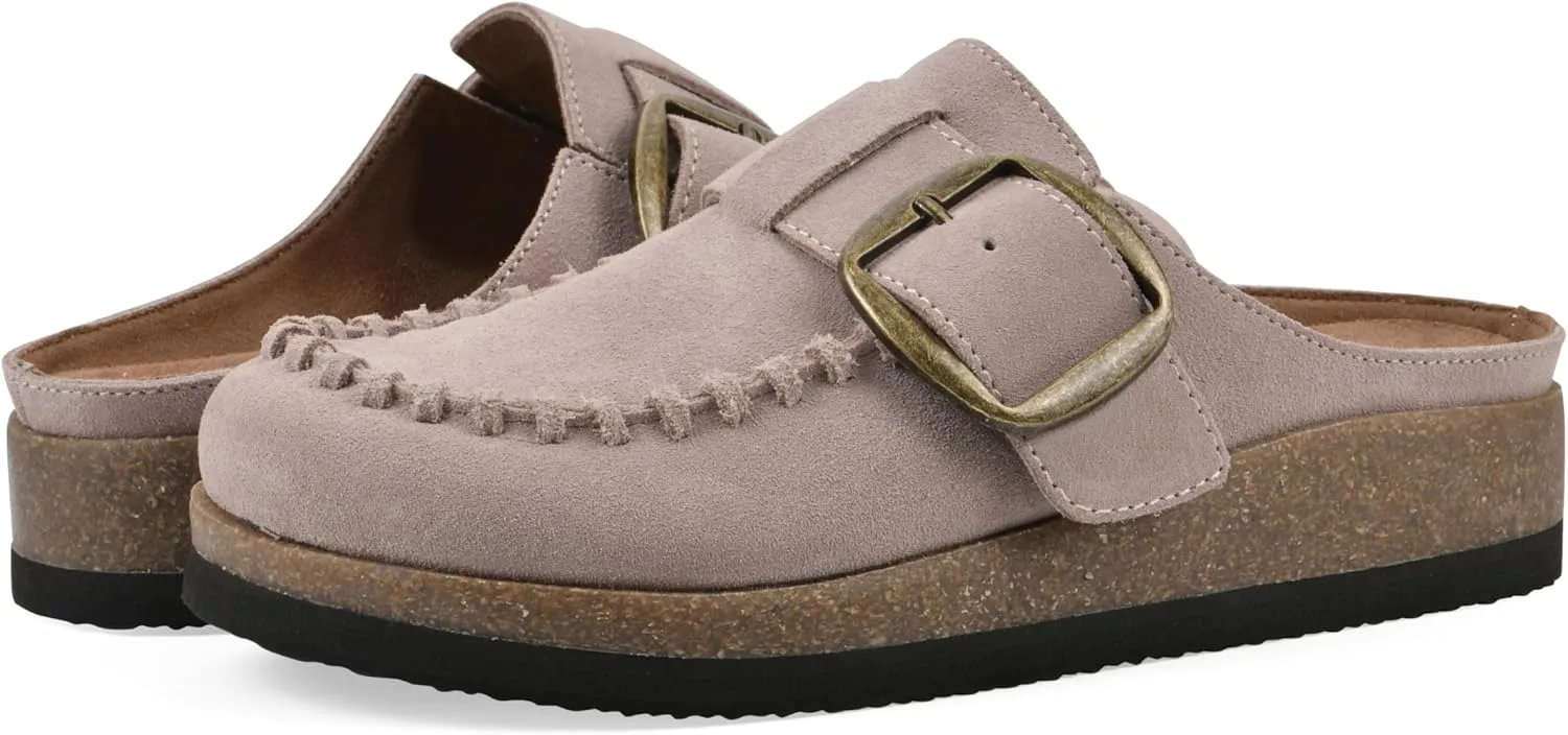 WHITE MOUNTAIN Women's Bayberry Buckle Signature Comfort-Molded Footbed Mule