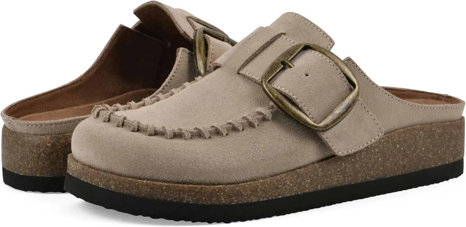 WHITE MOUNTAIN Women's Bayberry Buckle Signature Comfort-Molded Footbed Mule