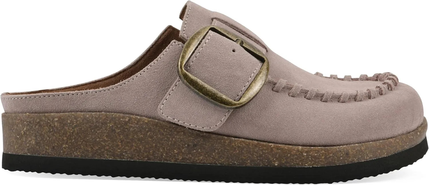 WHITE MOUNTAIN Women's Bayberry Buckle Signature Comfort-Molded Footbed Mule