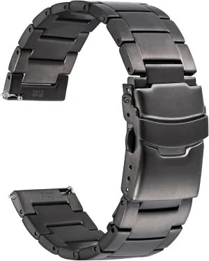 WOCCI 22mm Heavy-duty Metal Watch Band for Men, 316L Stainless Steel, Double Locking Deployant Clasp (Space Grey)