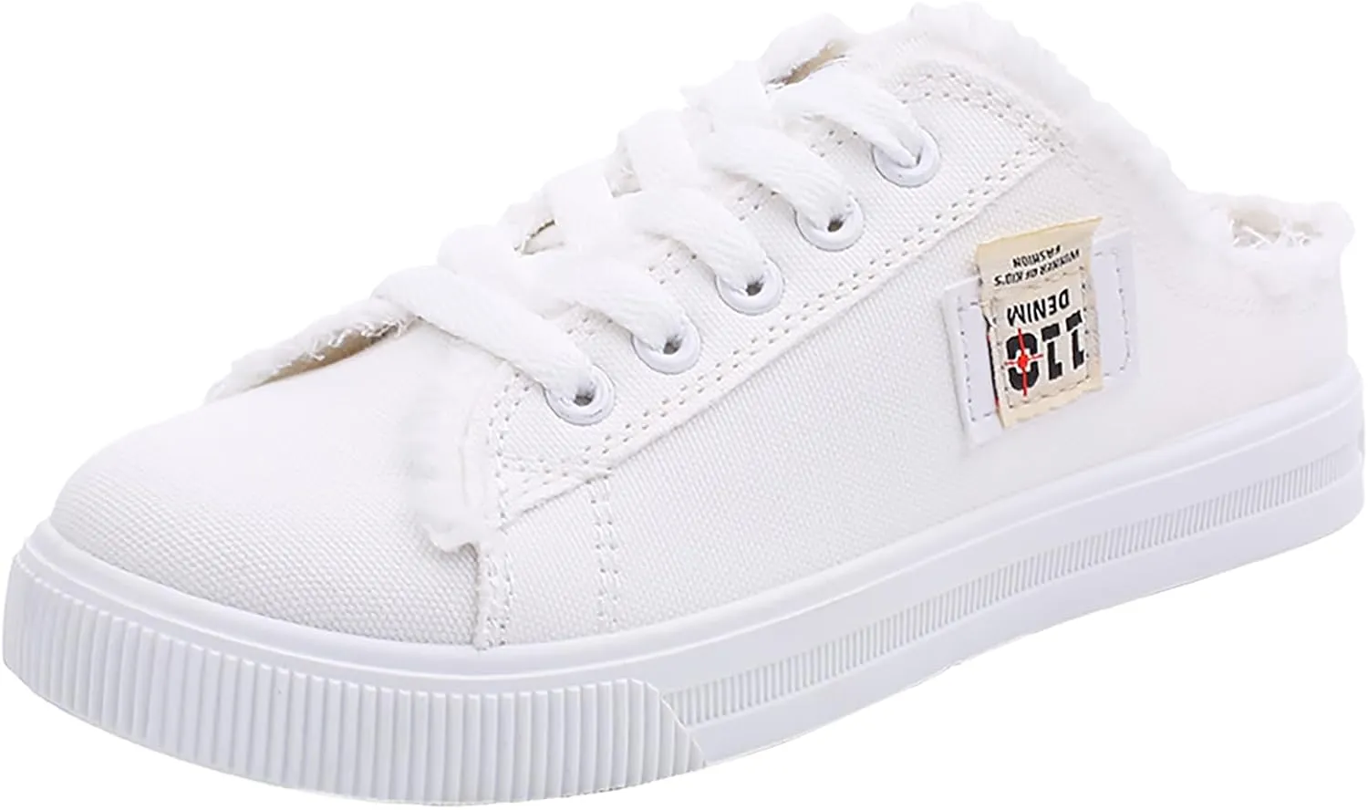 Women Canvas Mules Slip on Sneaker Fashion Comfortable Solid Canvas Slippers Casual Shoes for Women