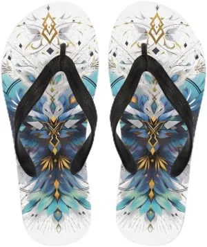 Women Geometry Flip Flop Sandal, Butterfly Sunflower Lightweight Thong Sandals Comfort Summer Beach Slippers