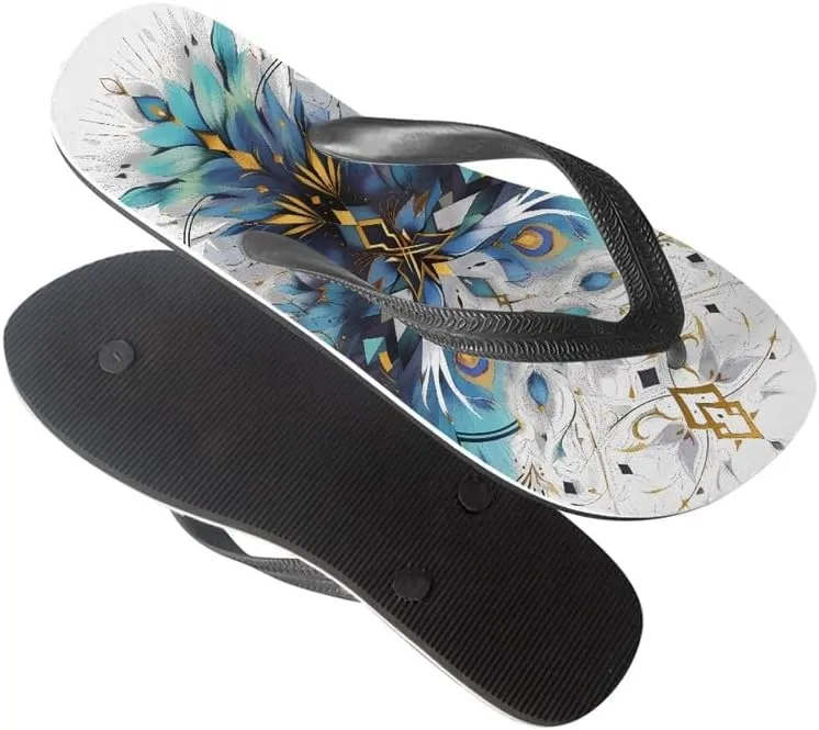 Women Geometry Flip Flop Sandal, Butterfly Sunflower Lightweight Thong Sandals Comfort Summer Beach Slippers